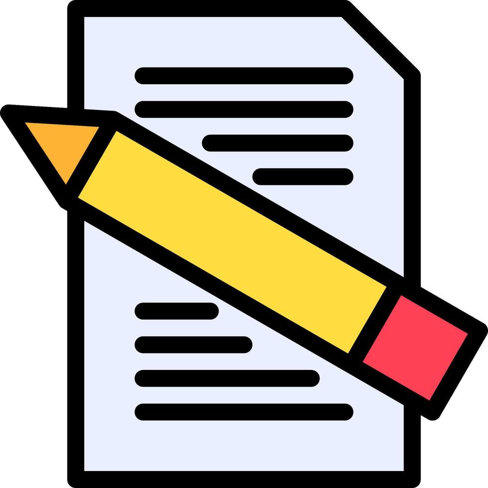 A pencil and paper icon on a white background vector