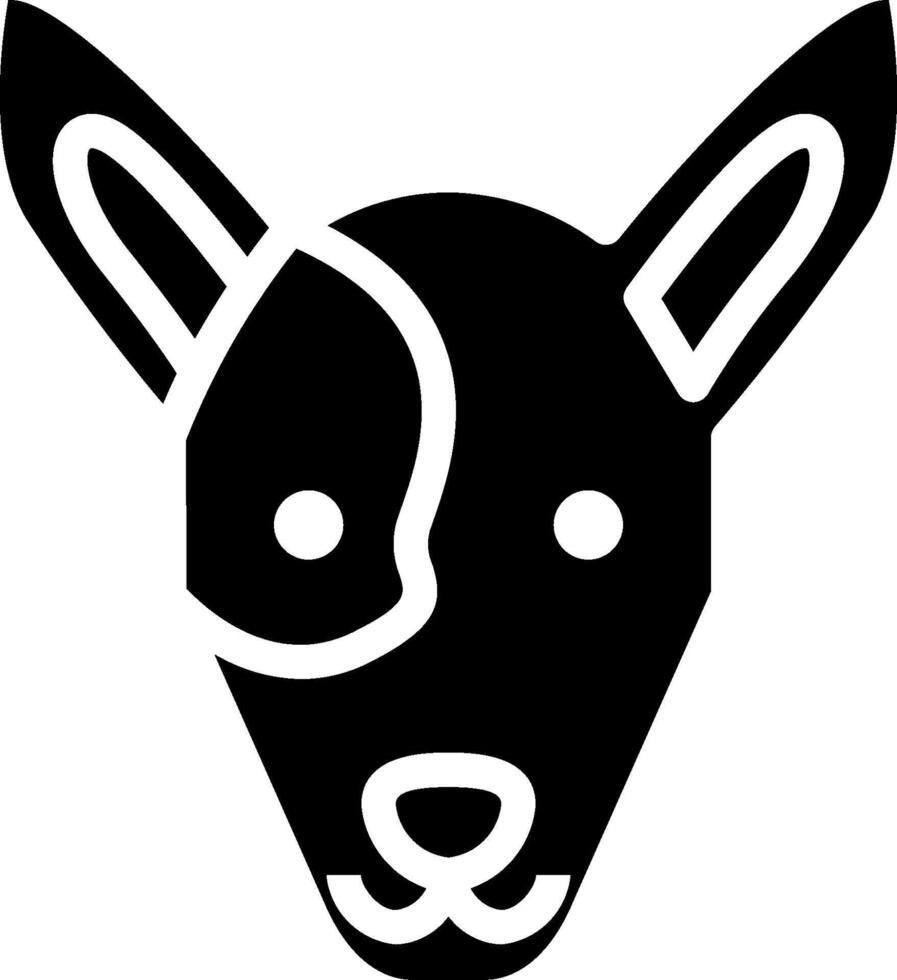 A black and white dog head icon vector