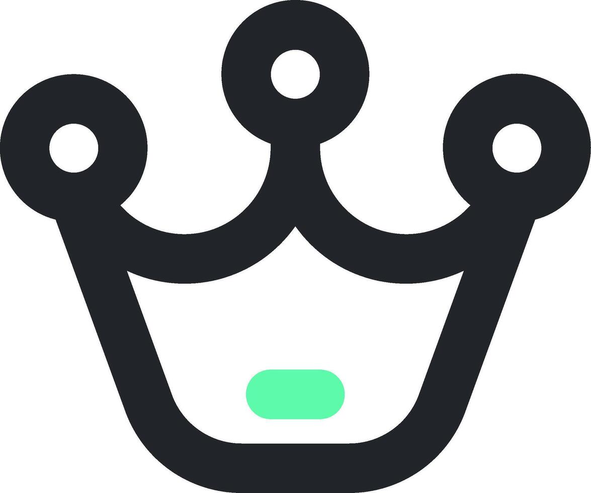 A crown icon with green dots vector