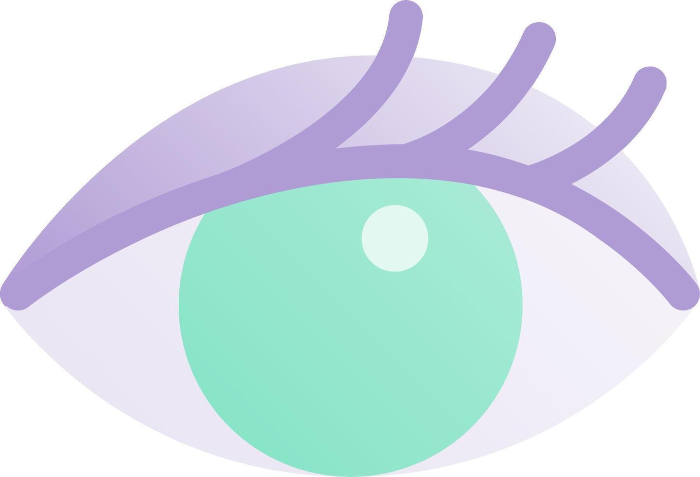 An eye with purple and green eyes vector