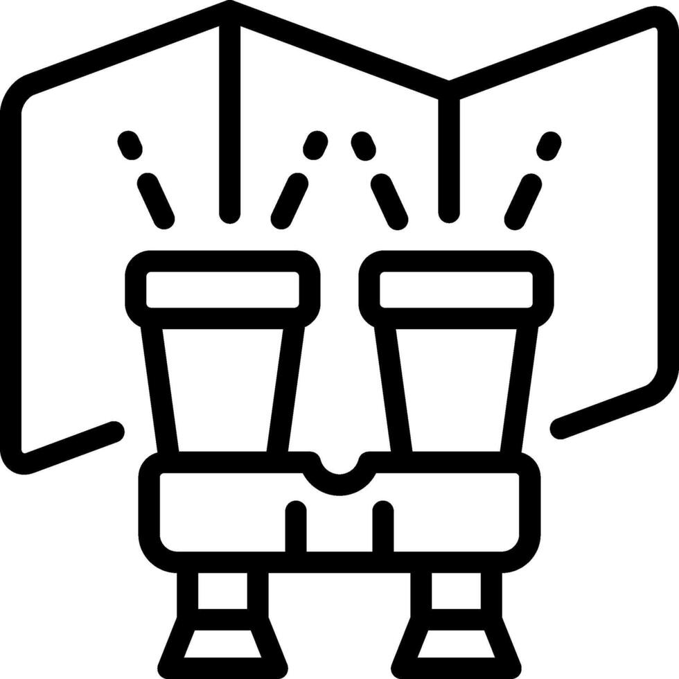 A black and white icon of a microscope vector