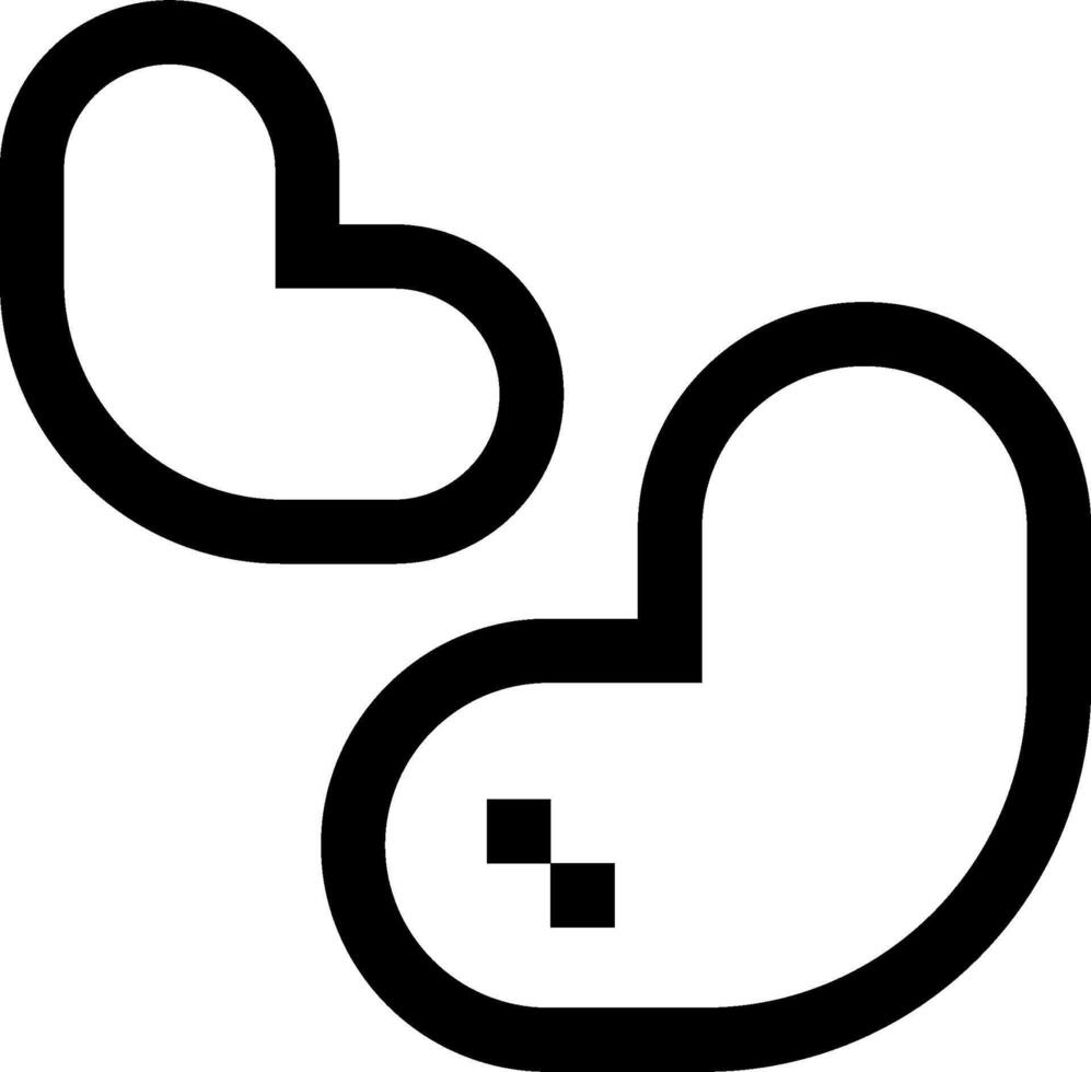 A black and white heart shaped icon vector