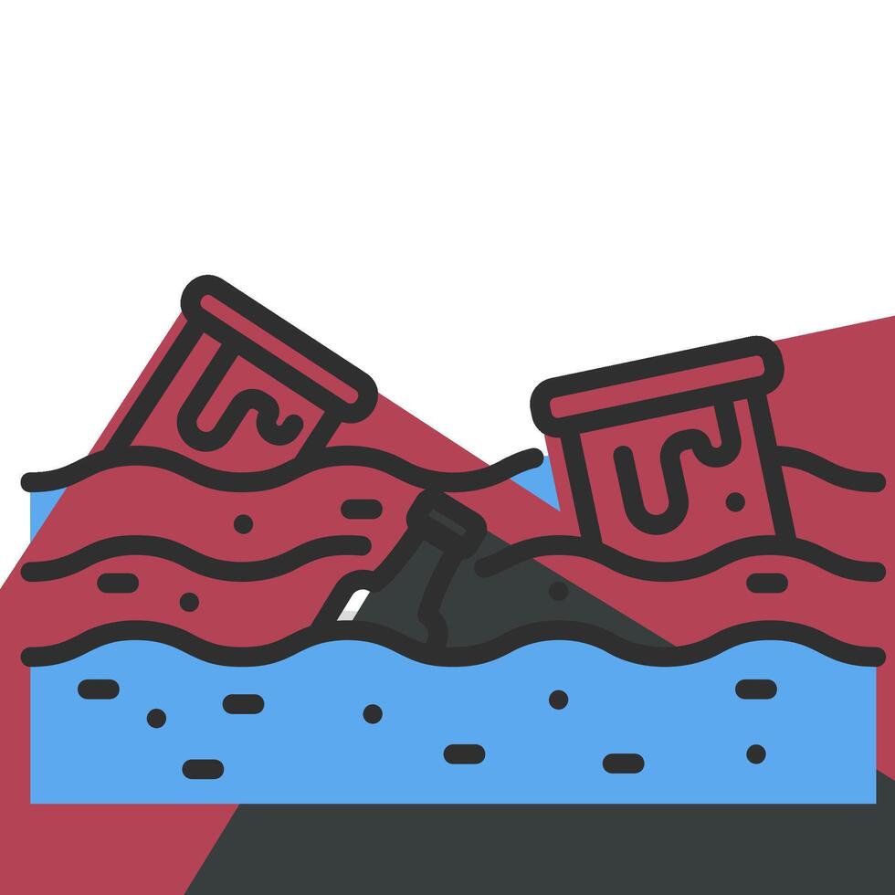 A red and blue bottle with a red lid on top of it vector