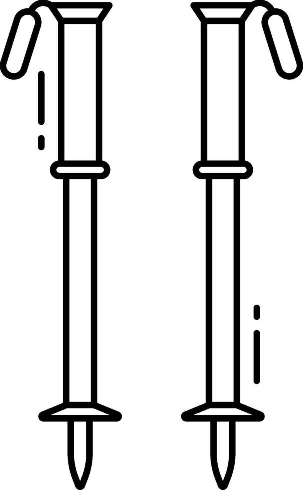 Two metal spikes with handles on a white background vector