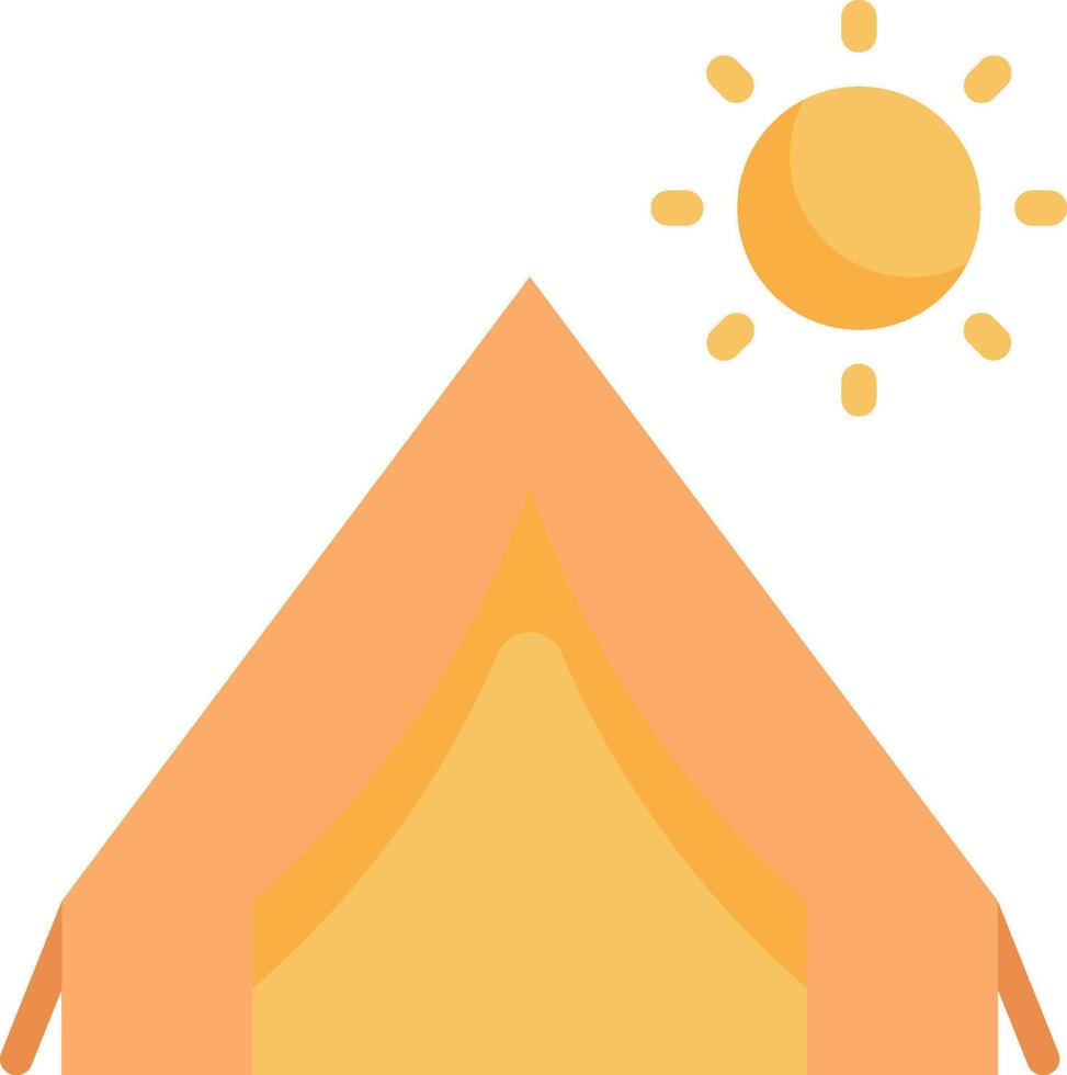 A tent with a sun behind it vector