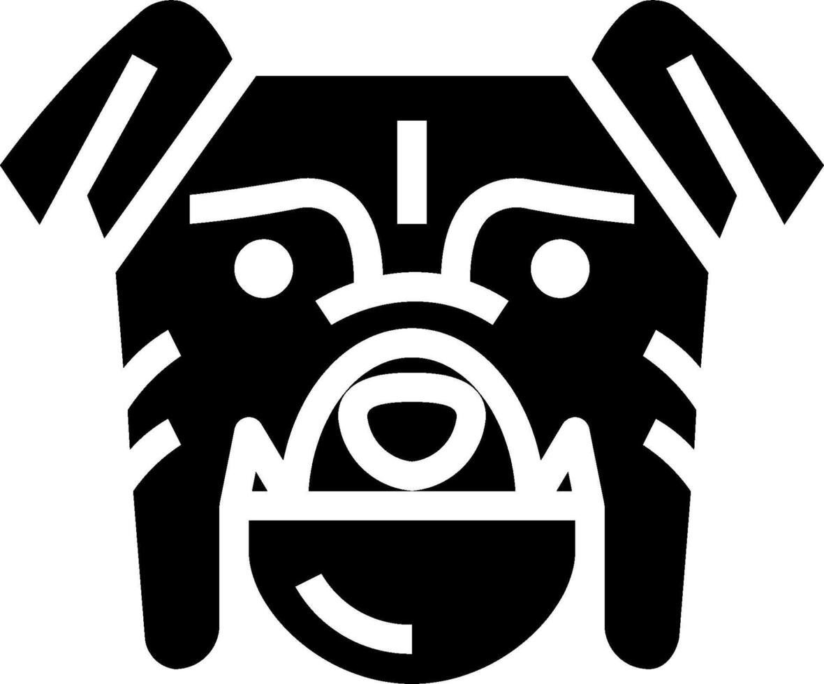 A black and white dog head icon vector