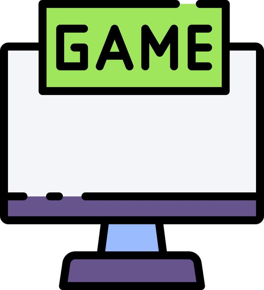 Game computer monitor icon illustration vector