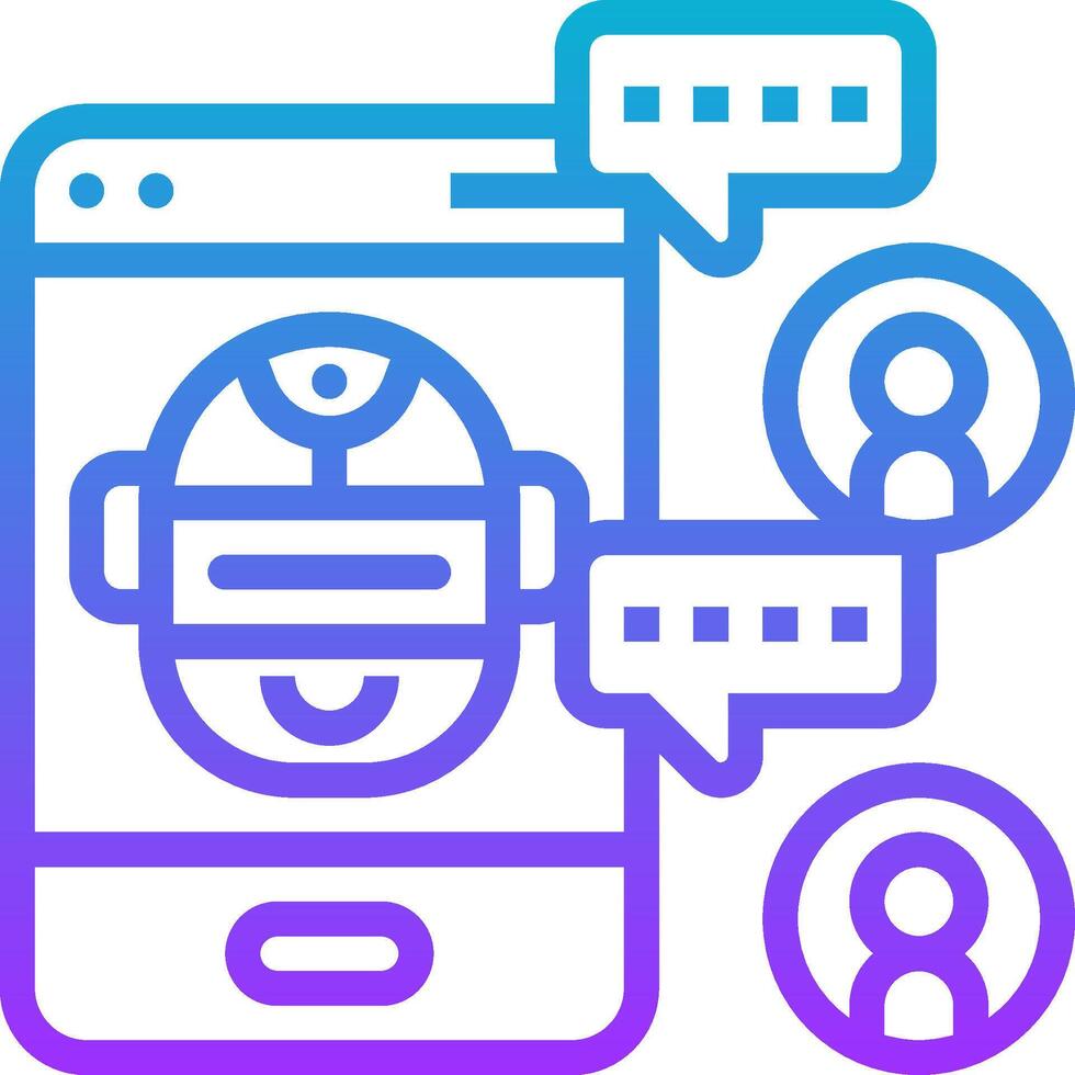 A phone with a chat bubble and a person in the background vector