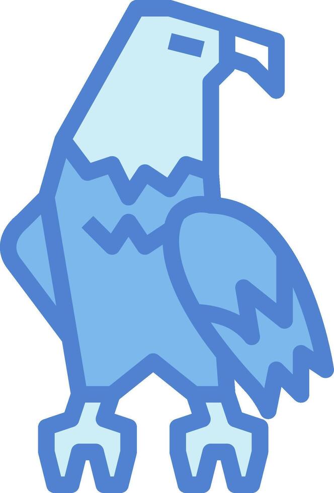 A blue bird with a large beak and wings vector