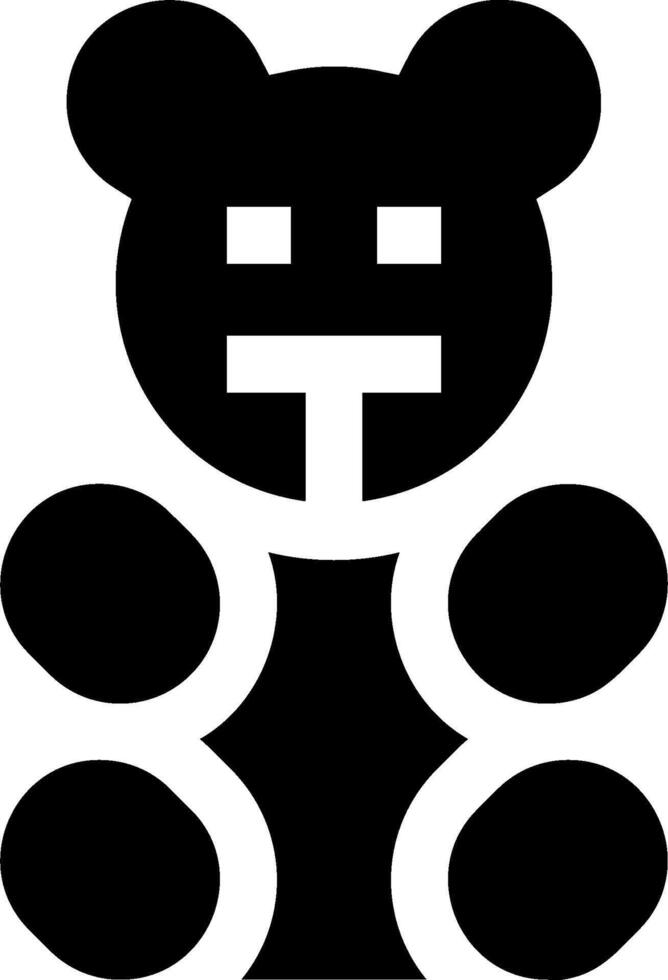 A black and white bear with a smiley face vector