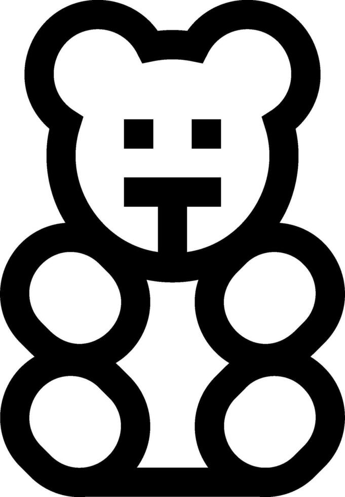 A black and white bear with four arms vector