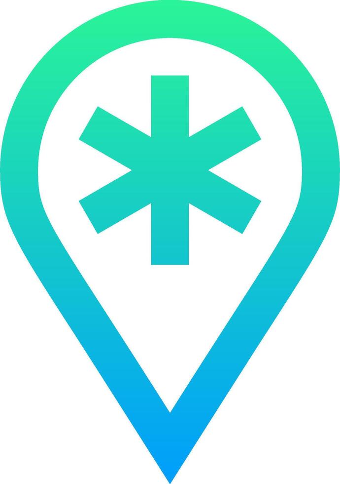 The logo for the app is a blue and green star vector