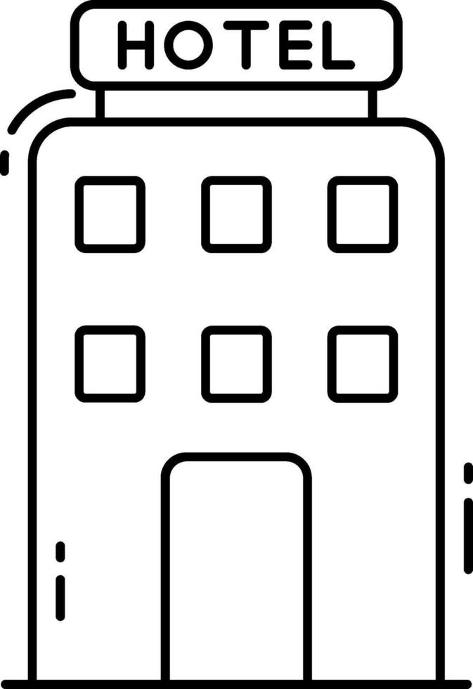 Hotel building outline illustration vector
