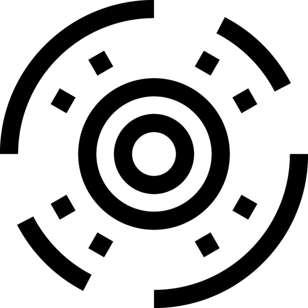 A black and white logo of a circular object vector