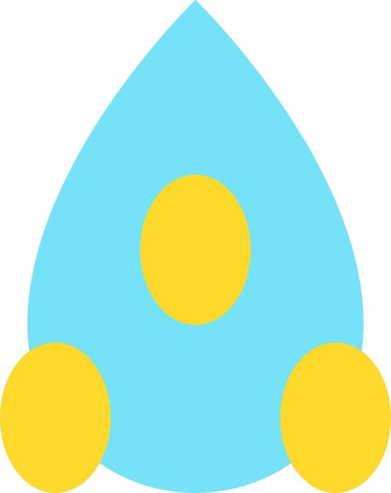 A blue and yellow drop with three yellow dots vector