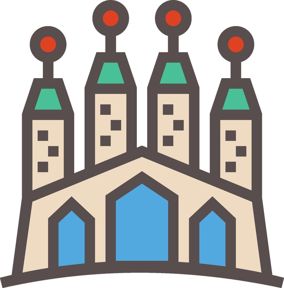 A church with three towers on top vector