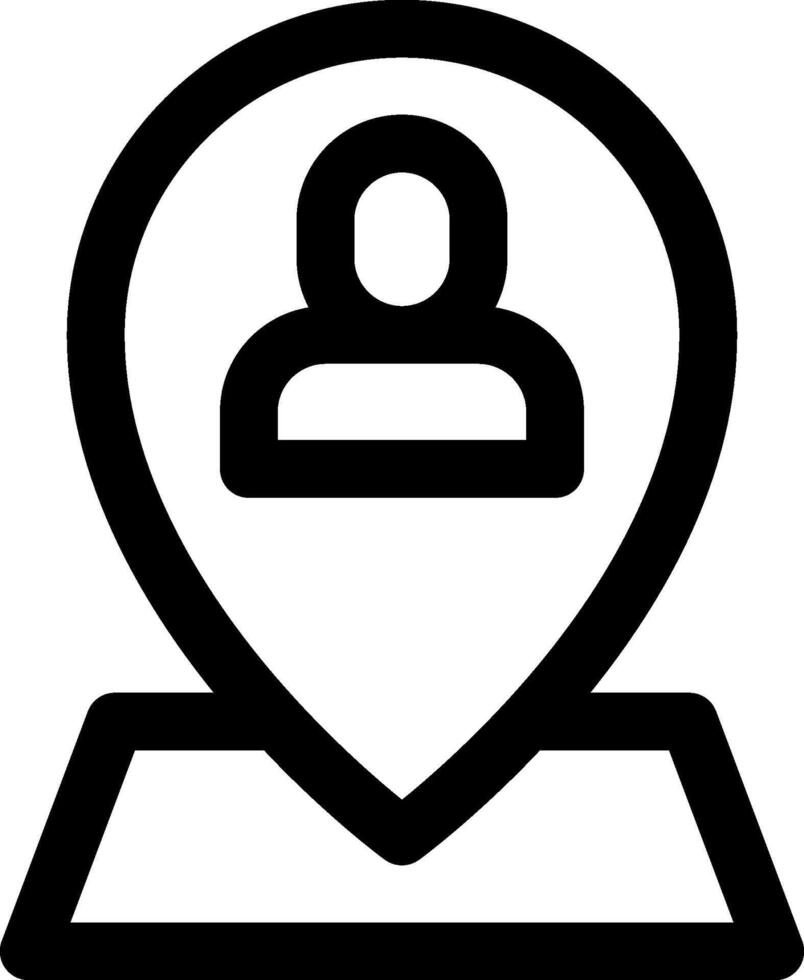 A location marker icon with a person in the center vector
