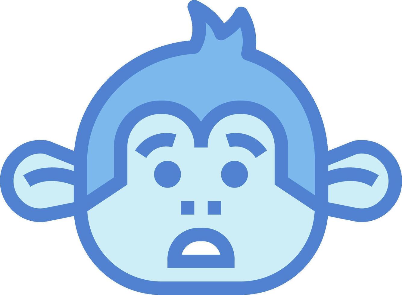 A blue monkey head with a surprised expression vector