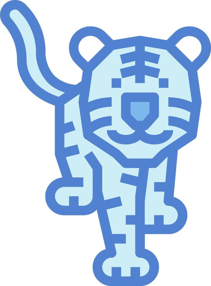 A blue tiger with a blue tail vector