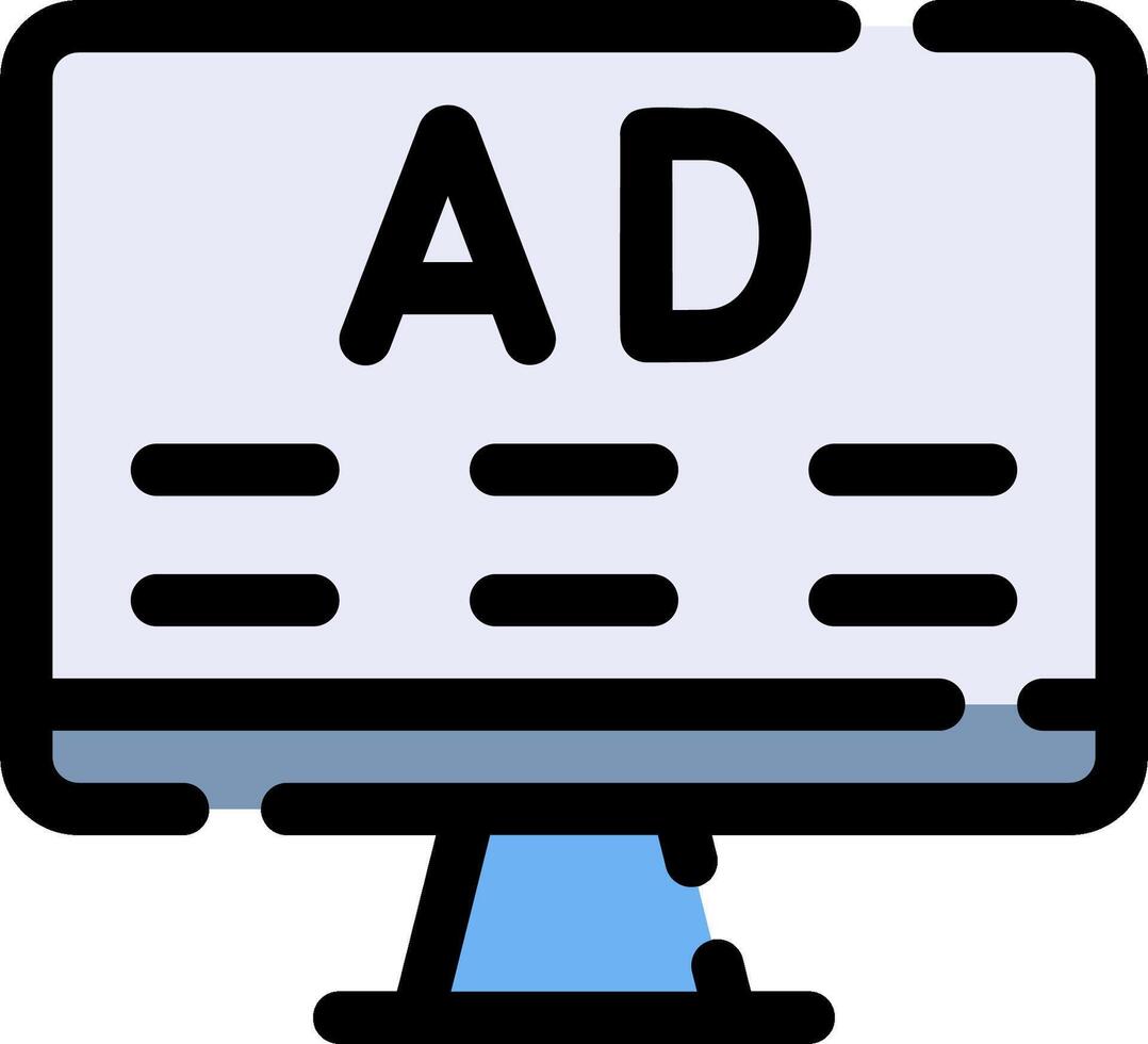 An ad on a computer monitor vector