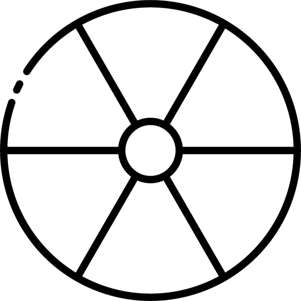 A circle with four spokes on it vector