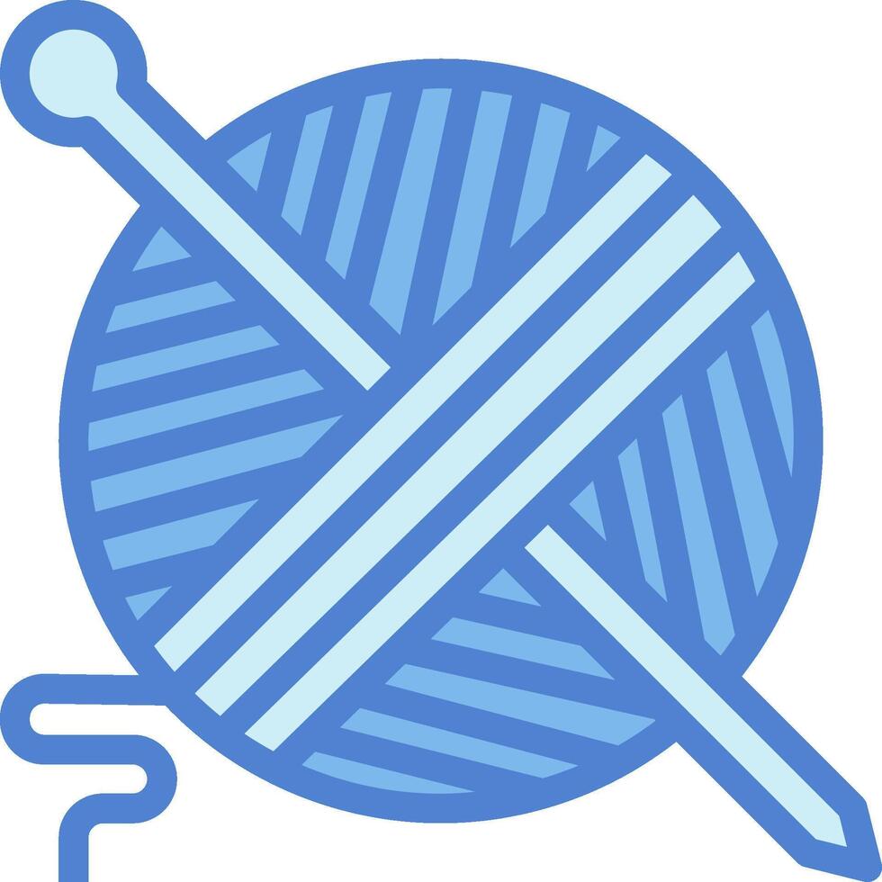 A ball of yarn and a knitting needle vector