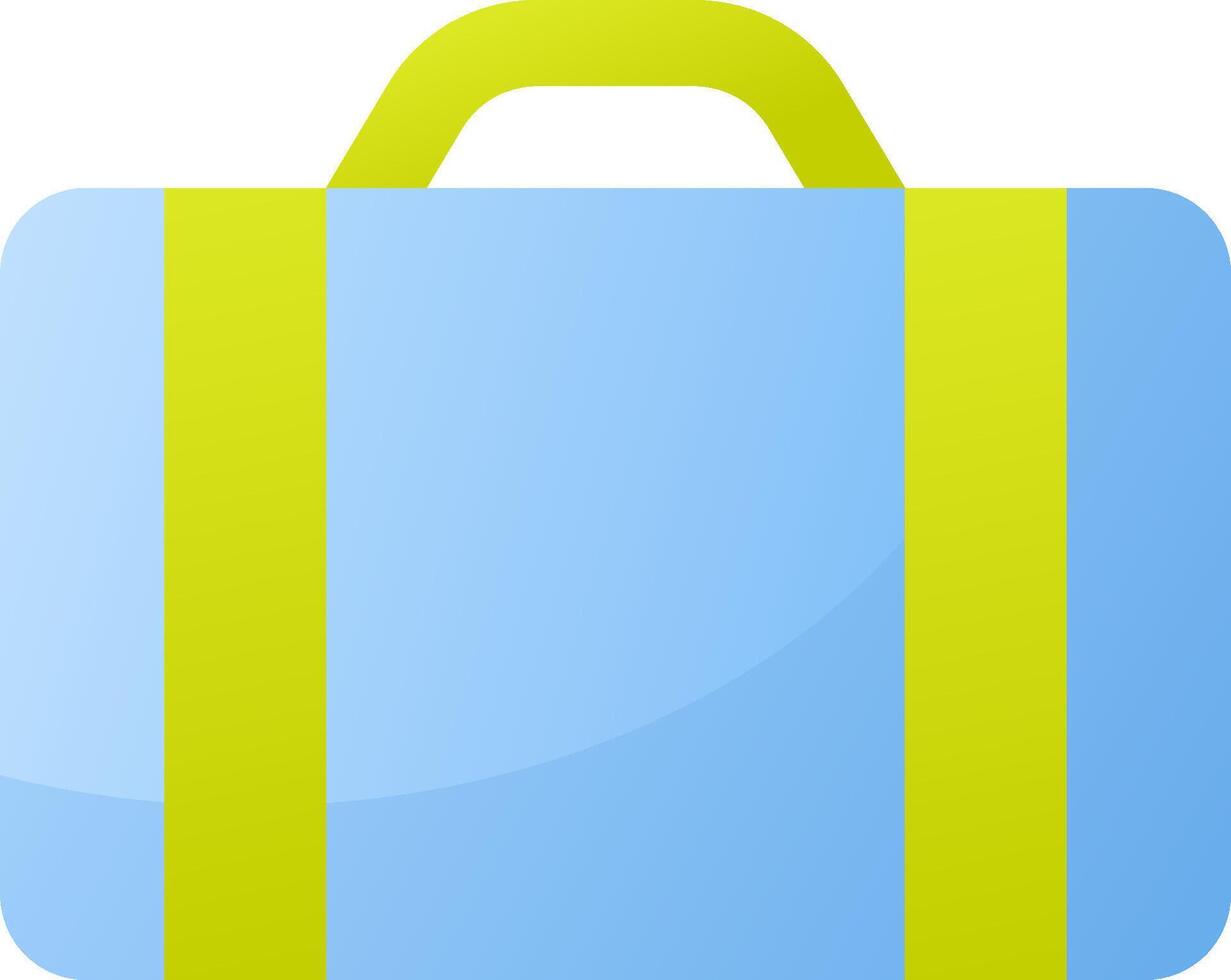 A blue suitcase with yellow straps vector