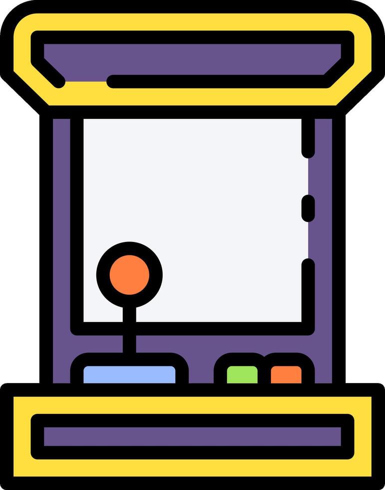 An arcade machine with a joystick and a button vector