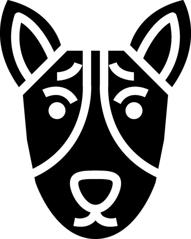 A black and white dog head icon vector