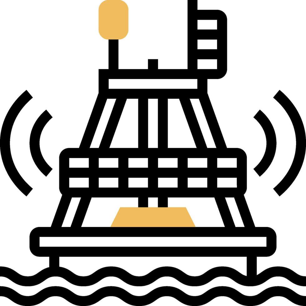 A boat with a tower on top of it vector