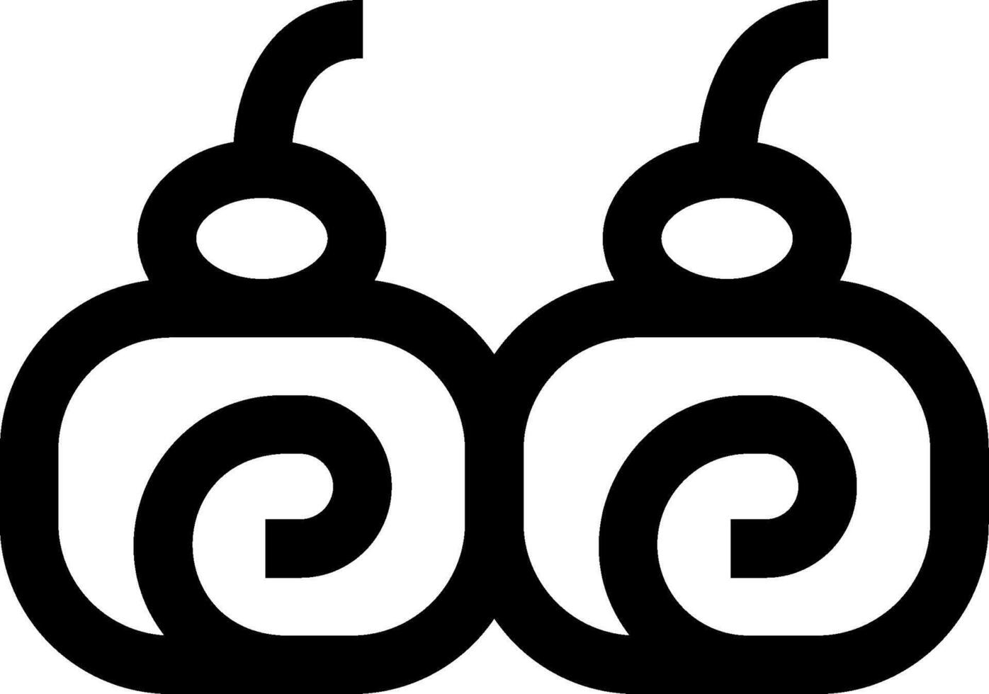 Two black and white images of two earrings vector