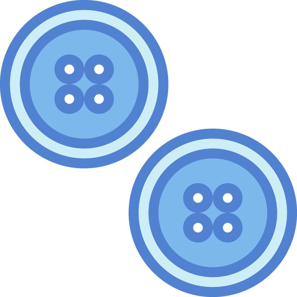 Two blue buttons with six dots on each side vector