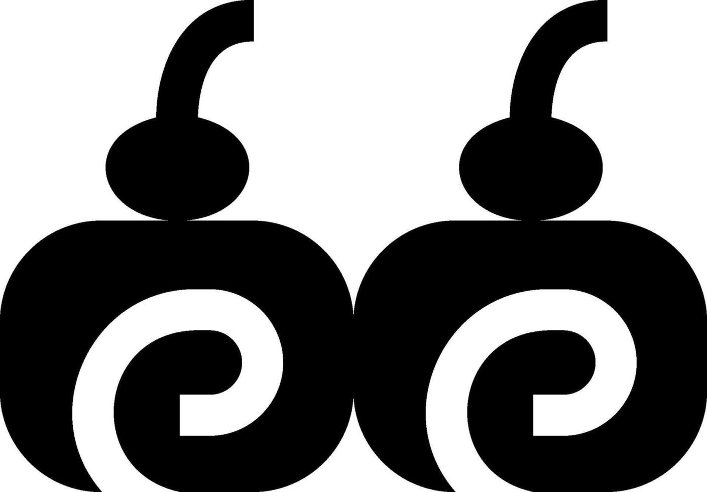 Two people with a spiral shape on their heads vector