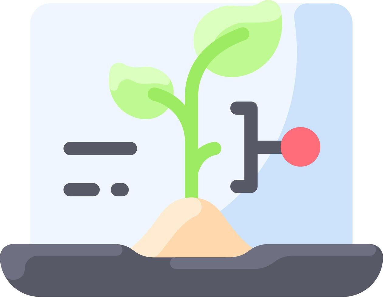 A plant growing in a container with a red button vector