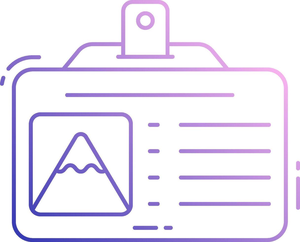 A purple and blue icon of a badge with a mountain on it vector