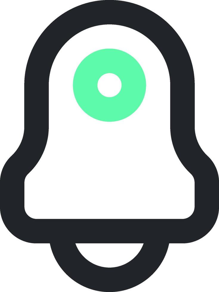 A bell icon with a green circle in the middle vector