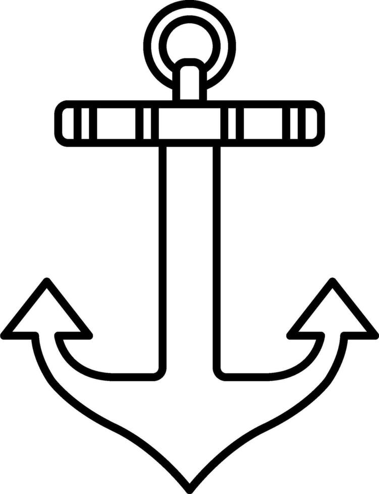 An anchor is shown in black and white vector