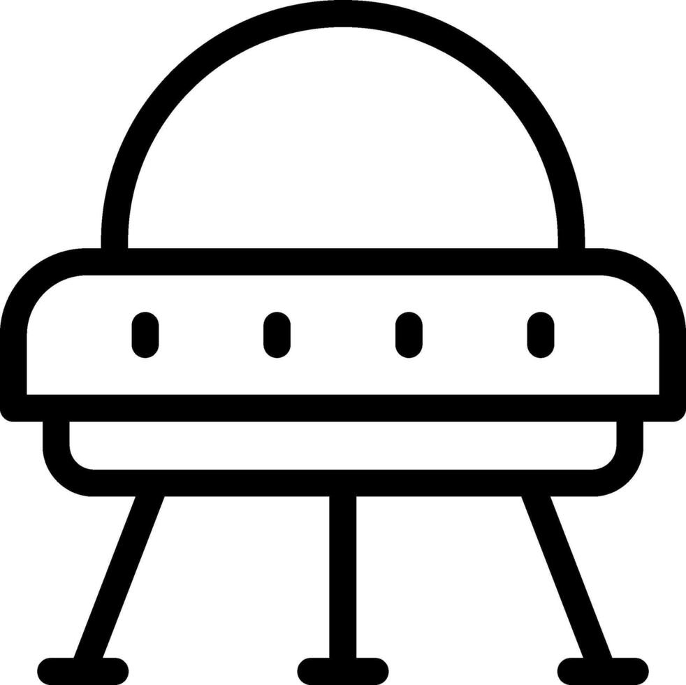 An outline of a flying saucer vector