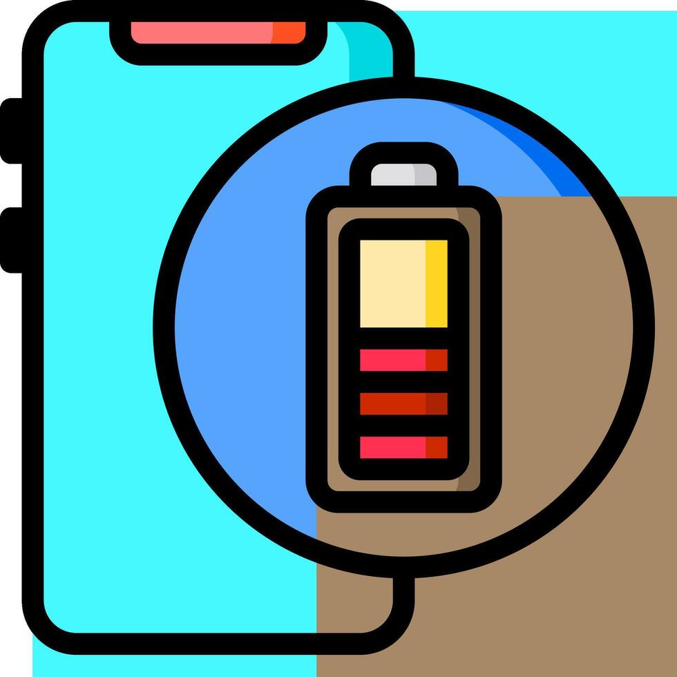 A battery icon with a phone and a battery vector