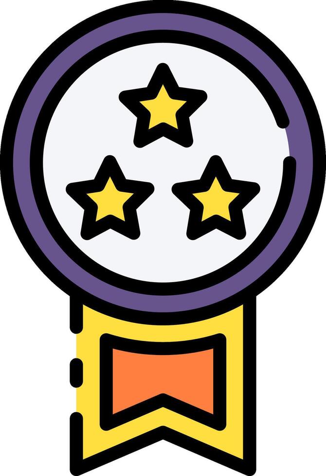 A star award icon with three stars vector