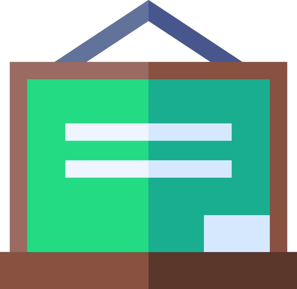 A green and blue house with a green and blue roof vector