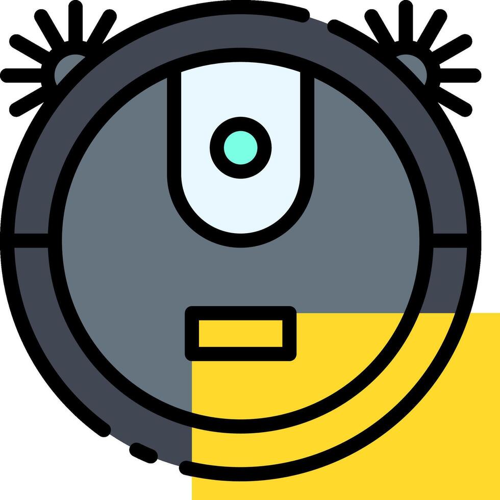 A robot with a yellow and black face vector