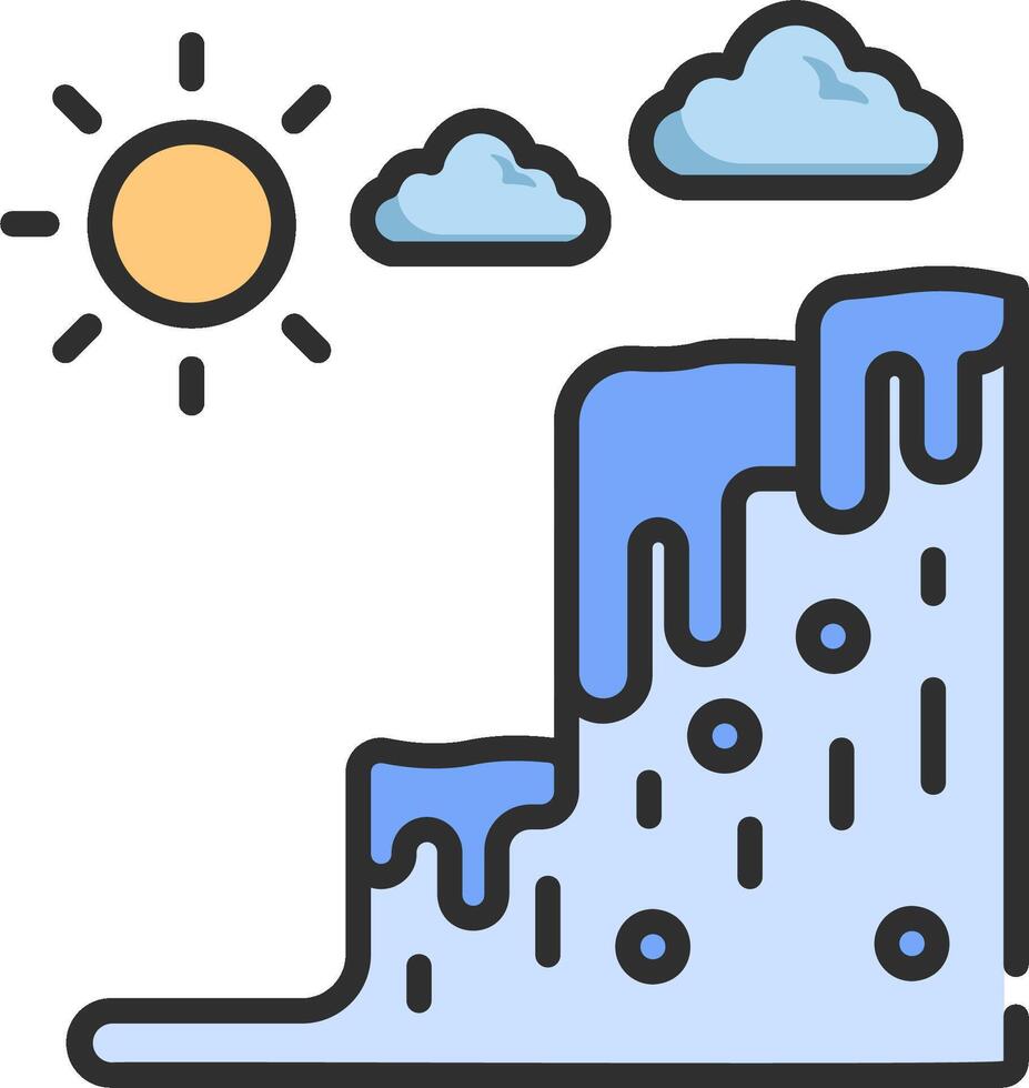 Iceberg icon with sun and clouds vector