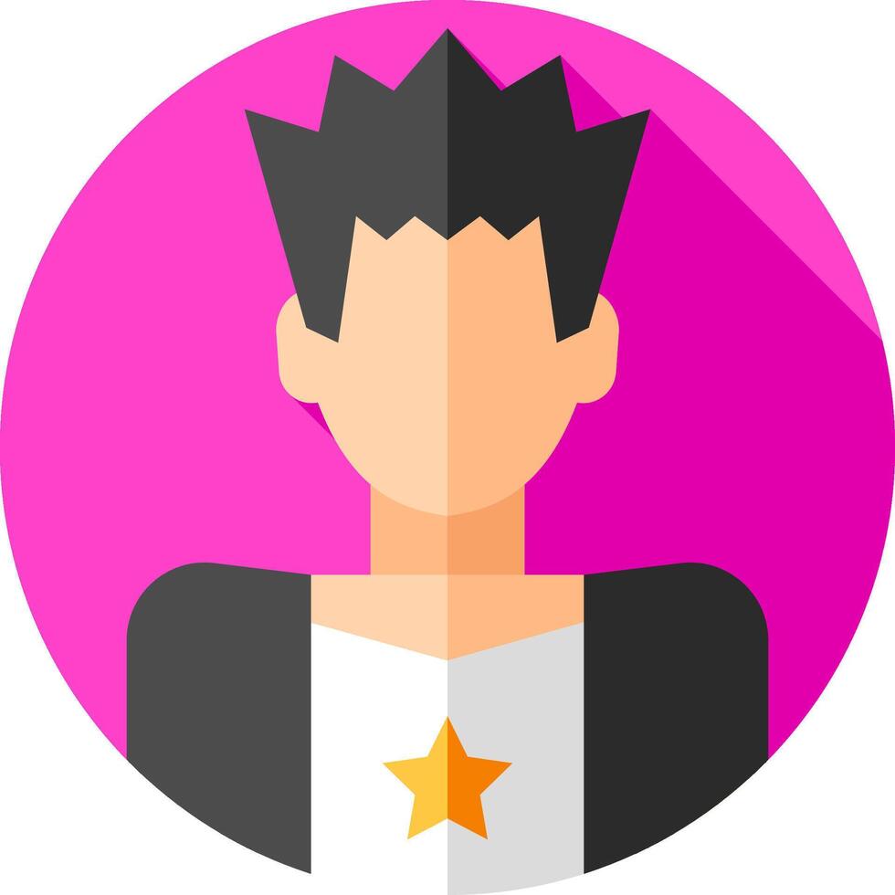 A flat icon of a man with a star on his head vector