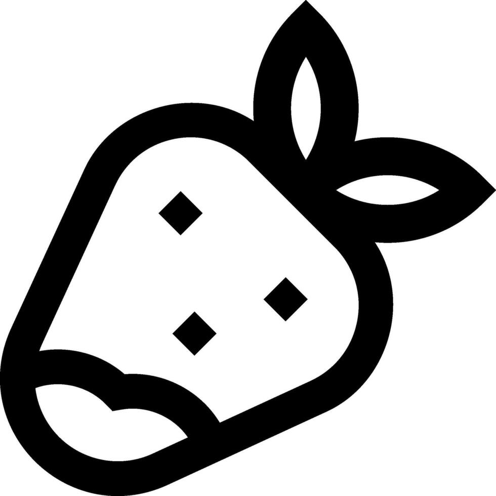 A black and white strawberry icon vector