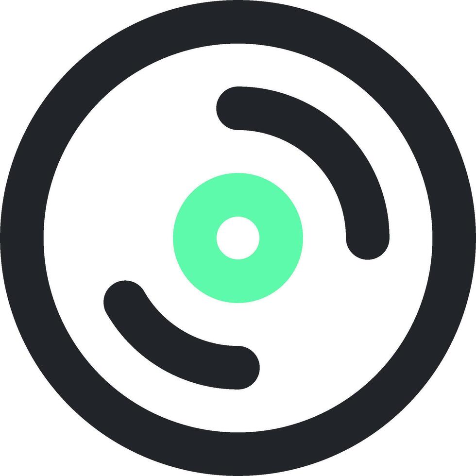 A green circle with a black and white background vector