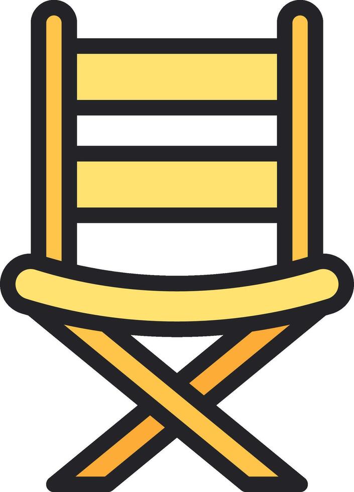 A yellow chair with crossed legs vector