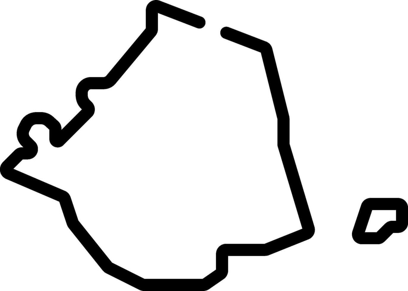 A black outline of a map of the island of japan vector