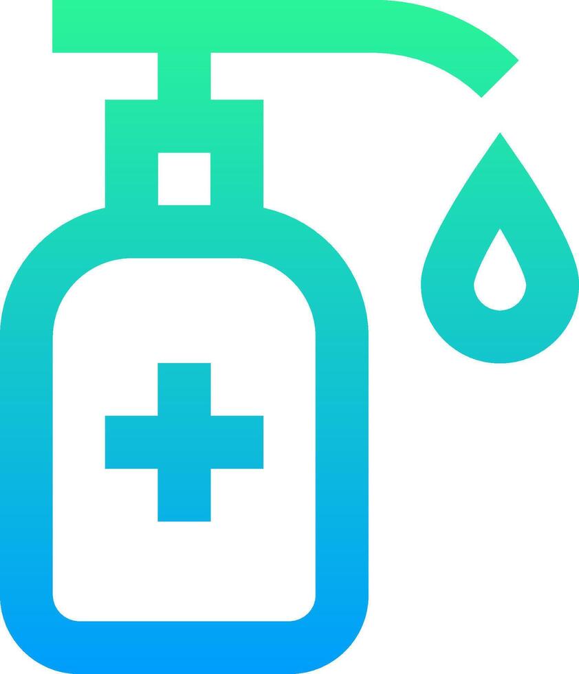 A bottle with a drop of liquid and a cross on it vector