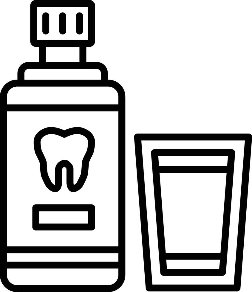 A toothbrush and a glass of water are shown vector